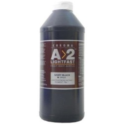A2 Lightfast Heavybody Acrylic 1 Litre Ivory Black A2 Lightfast Heavybody Acrylic 1 Litre Ivory Black