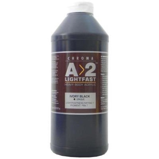 A2 Lightfast Heavybody Acrylic 1 Litre Ivory Black