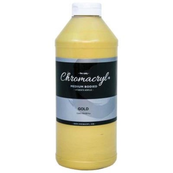Chromacryl Acrylic Paint Student 1 Litre Gold
