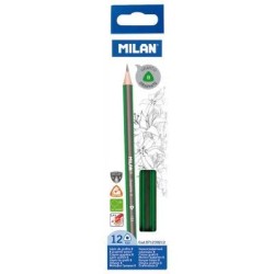 Milan Graphite Pencils B Pack 12 Triangular Milan Graphite Pencils B Pack 12 Triangular