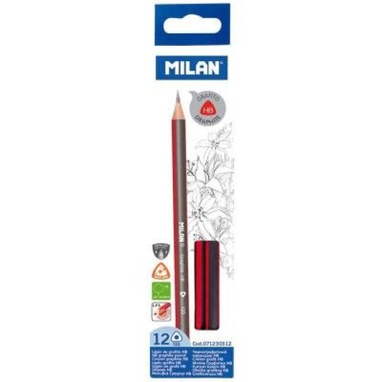 Milan Graphite Pencils HB Pack 12 Hexagonal