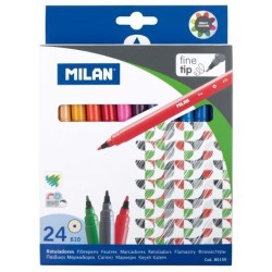 Milan Markers Fine Tip Pack 24 Assorted Colours