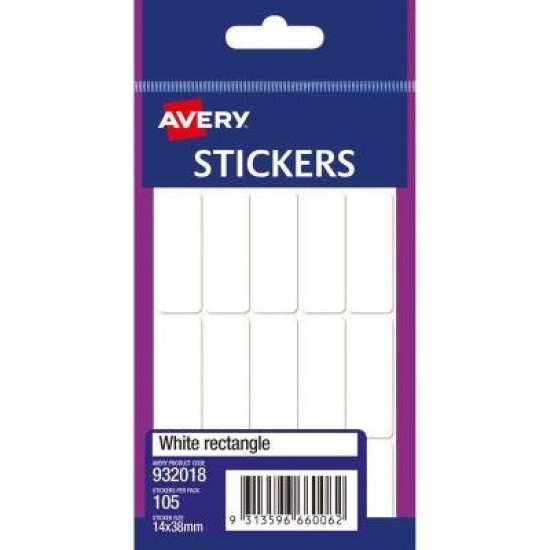 Avery Label Hangsell 14x38mm 105 Pack