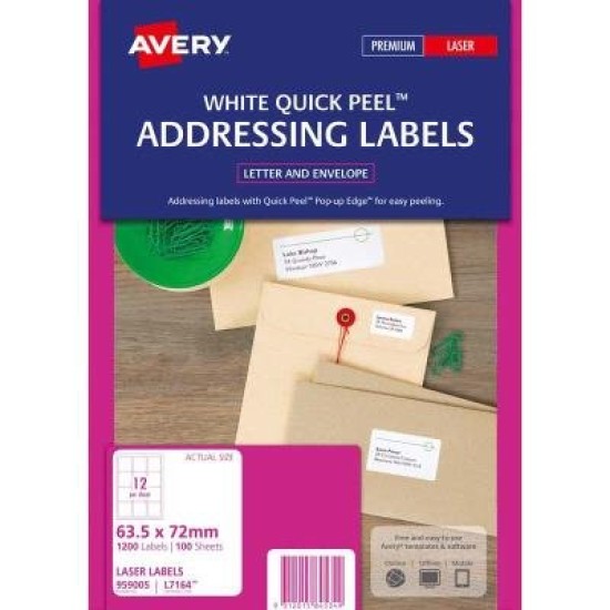 Avery Label L7164-100 FSC Mix Credit 100 Sheets Laser