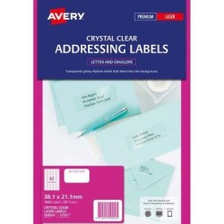 Avery Label L7551-25 Clear 25 Sheets Avery Label L7551-25 Clear 25 Sheets