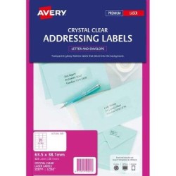 Avery Label L7560-25 Clear 25 Sheets