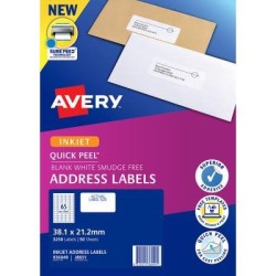 Avery Label J8651-50 Inkjet FSC Mix Credit 50 Sheets