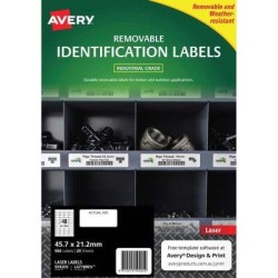 Avery Weather Resistant Label L4778 White 48 Up 20 Sheets Laser 45.7x21.2mm Removable