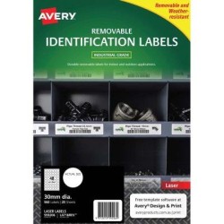 Avery Weather Resistant Label L4716 White 48 Up 20 Sheets Laser 30mm Removable