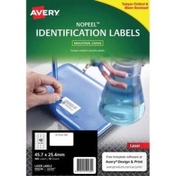 Avery No Peel Label L6145 White 40 Up 10 Sheets Laser 45.7x25.4mm