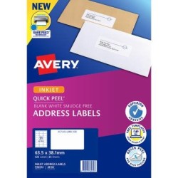 Avery Label J8160-25 Inkjet FSC Mix Credit 25 Sheets