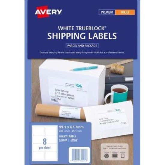 Avery Label J8165-25 Inkjet FSC Mix Credit 25 Sheets