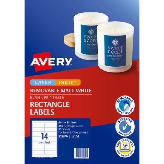 Avery Label L7163 Rev-25 99.1x38.1 25 Sheets