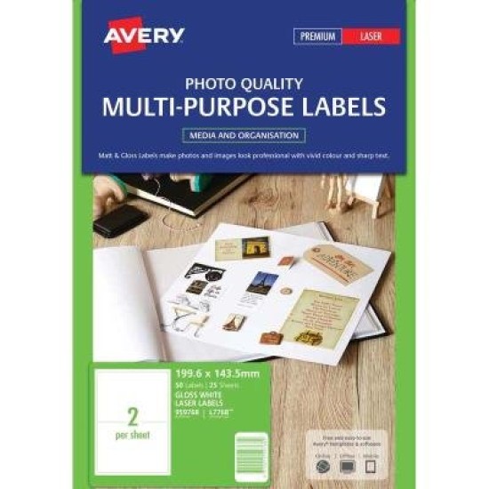 Avery L7768-25 200x144mm Col Laser 25sht