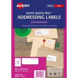 Avery Label L7157-100 64x24.3mm FSC Mix Credit 100 Sheets