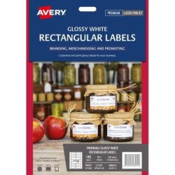 Avery Rectangular Glossy Label 10 Sheets 14 Up White L7123