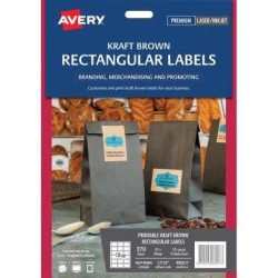 Avery Label L7110 Rectangular Kraft 18up 15 Sheets Avery Label L7110 Rectangular Kraft 18up 15 Sheets