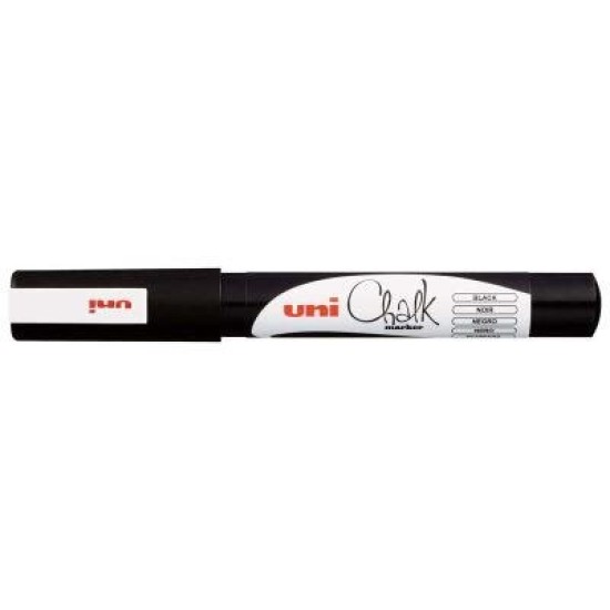 Uni Chalk Marker 0.9-1.3mm Bullet Tip Black PWE-3MS