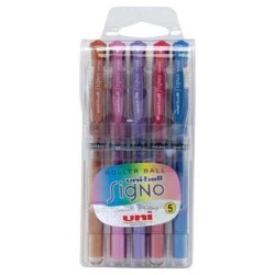 Uni-ball Signo Broad 1.0mm Hangsell Capped Pack 5 Asstd UM-153