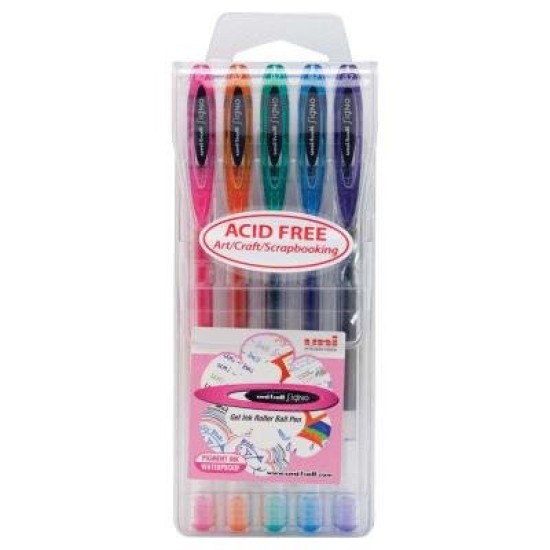 Uni-ball Signo Fine 0.7mm Capped Pack 5 Asstd UM-120
