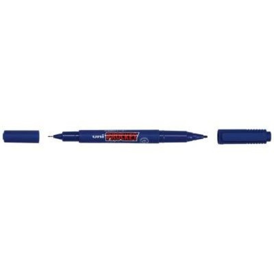 Uni Prockey Marker Dual Tip 0.4/0.9mm Blue PM-120