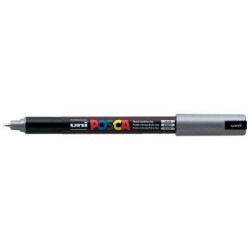 Uni Posca Marker 0.7mm Ultra-Fine Pin Tip Silver PC-1MR Uni Posca Marker 0.7mm Ultra-Fine Pin Tip Silver PC-1MR
