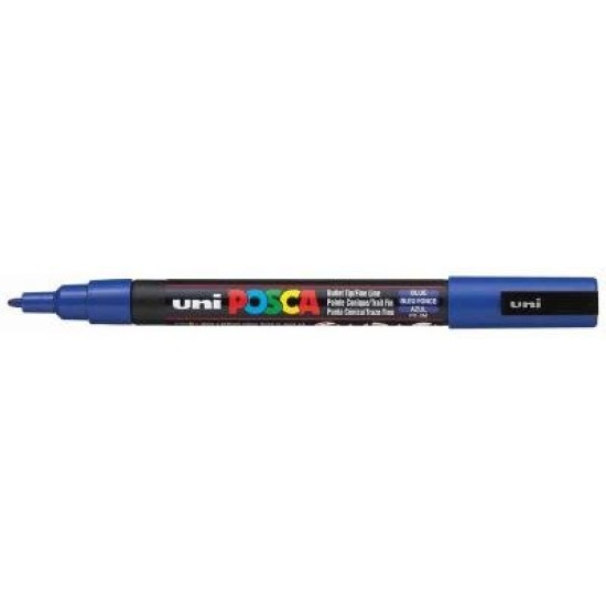 Uni Posca Marker 0.9-1.3mm Fine Blue PC-3M