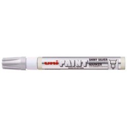 Uni Paint Marker 2.8mm Bullet Tip Shiny Silver PX-20 Uni Paint Marker 2.8mm Bullet Tip Shiny Silver PX-20