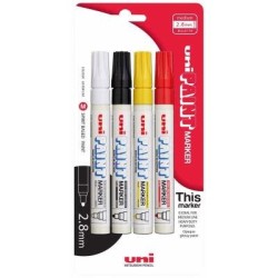 Uni Paint Marker 2.8mm Bullet Tip 4 Pack Colours PX-20 Uni Paint Marker 2.8mm Bullet Tip 4 Pack Colours PX-20