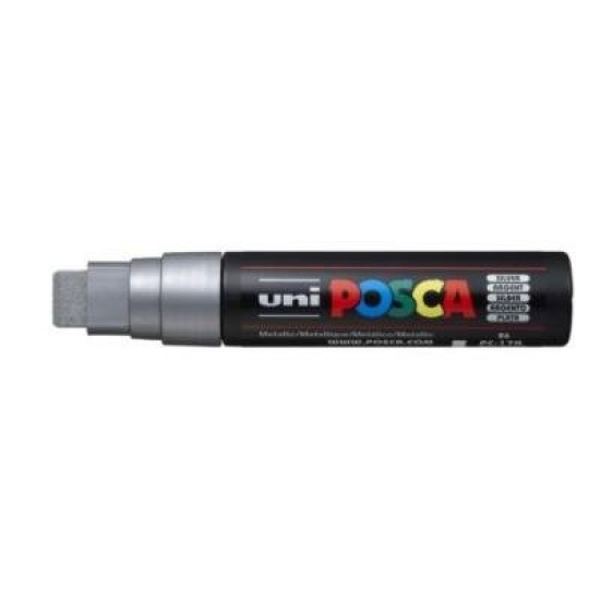 Uni Posca Marker 15.0mm Extra-Broad Chisel Silver PC-17K