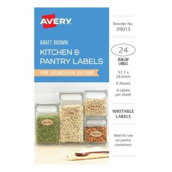 Avery Bkraft Scroll Multi Labels A6 Oval 57.1x28.6mm 6Pk