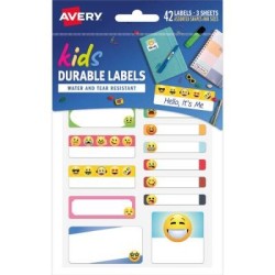 Avery School Label Multipack - Hello It's Me Emoji 3 pk