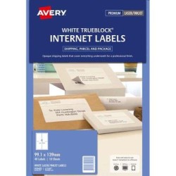 Avery Label L7169 Internet Shipping Label 99.1x139mm 4 Per Sheet FSC Mix Credit 10 Pack