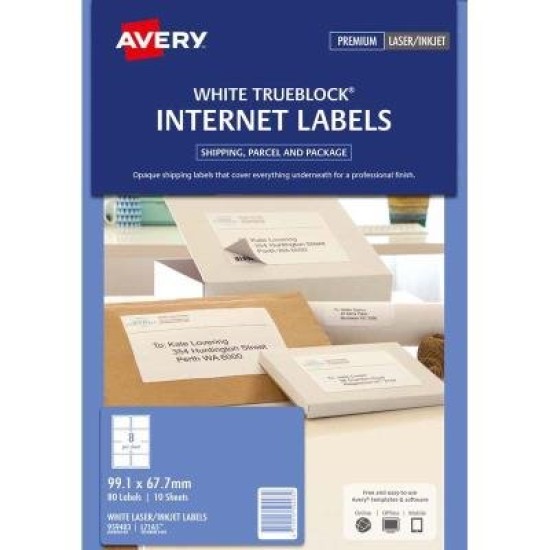 Avery Label L7165 Internet Shipping 8/Sheet 99.1x67.7mm FSC Mix Credit 10 Pack