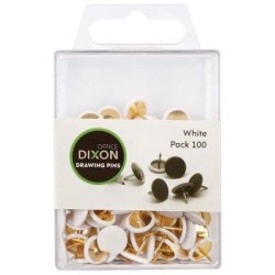 Dixon Drawing Pins White Pack 100 Dixon Drawing Pins White Pack 100