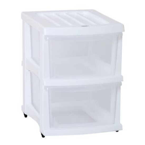 Taurus Storage Organiser 2 Drawer White