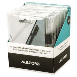 Milford Adhesive Pen Loops Display Of 30 Hangsell Cards Milford Adhesive Pen Loops Display Of 30 Hangsell Cards
