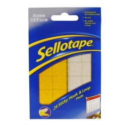 Sellotape Sticky Hook & Loop Pads Permanent 20mm 24 Pack Sellotape Sticky Hook & Loop Pads Permanent 20mm 24 Pack