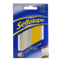 Sellotape Sticky Hook & Loop Strip Permanent 20mm x 450mm Sellotape Sticky Hook & Loop Strip Permanent 20mm x 450mm