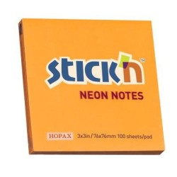 Stick'n Note 76x76mm 100 Sheet Neon Orange Stick'n Note 76x76mm 100 Sheet Neon Orange