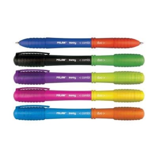 Milan Sway Combi Duo Ballpoint Pens 5 Pack 10 Assorted Colours