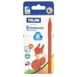 Milan Plastipastel Triangular Pack 6 Assorted Colours Milan Plastipastel Triangular Pack 6 Assorted Colours