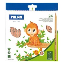Milan Coloured Pencils Hexagonal Pack 24 Assorted Colours Milan Coloured Pencils Hexagonal Pack 24 Assorted Colours