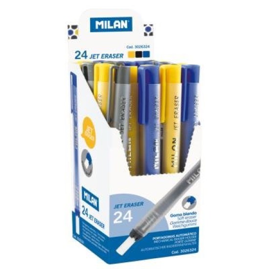 Milan Jet Eraser Assorted Colours 24 pack