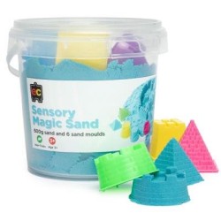 EC Sensory Magic Sand with Moulds 600gm Tub Blue EC Sensory Magic Sand with Moulds 600gm Tub Blue