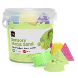EC Sensory Magic Sand with Moulds 600gm Tub Green