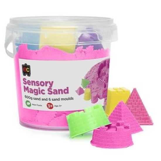 EC Sensory Magic Sand with Moulds 600gm Tub Pink