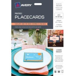 Avery Placecards 85x54mm 8up 5 Sheets Inkjet Laser Avery Placecards 85x54mm 8up 5 Sheets Inkjet Laser
