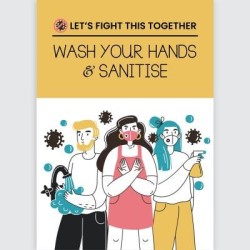 Avery Pre-Printed Self-Adhesive Sign Wash your Hands and Sanitise A4 1up 5 Sheets Avery Pre-Printed Self-Adhesive Sign Wash your Hands and Sanitise A4 1up 5 Sheets