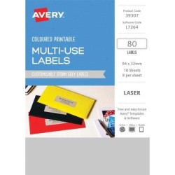 Avery Labels L7264 Storm Grey 32x94 A5 8up 10 Sheets